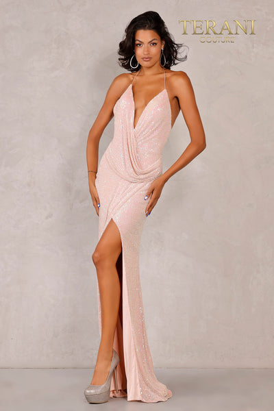 Sequined Backless Gown - Open Back ...